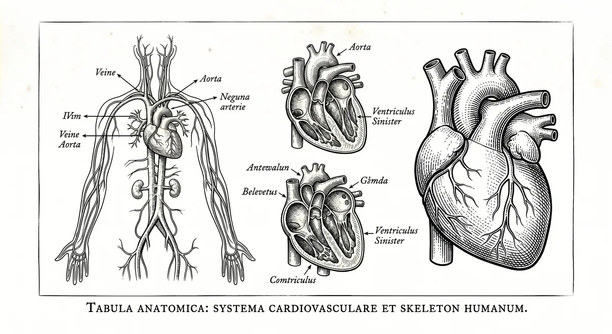 Cardiovascular system anatomical illustration