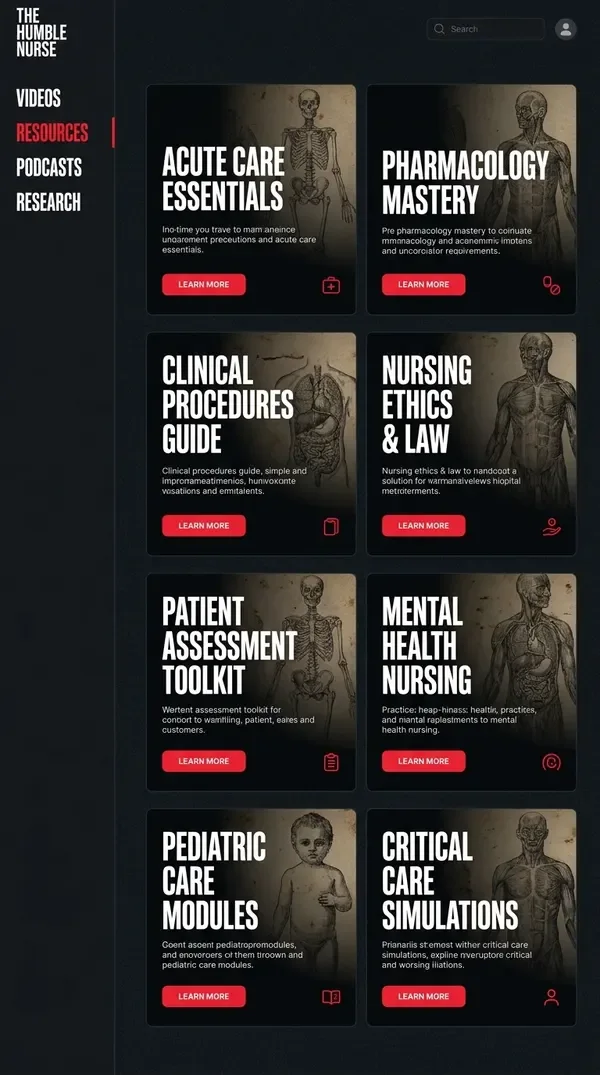 Nursing Resource Library Dashboard